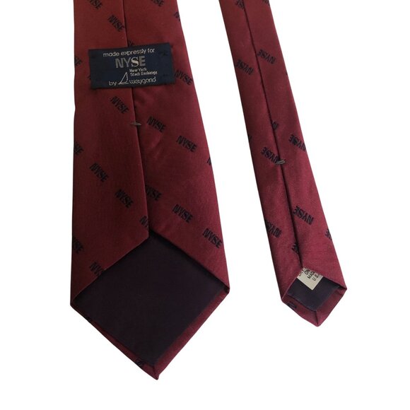 New York Stock Exchange NYSE Silk Tie Maroon Mens Necktie Accessory Office Gift - Picture 4 of 7